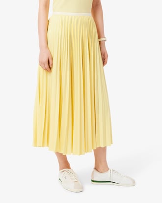 Long Pleated Elasticated Waist Skirt