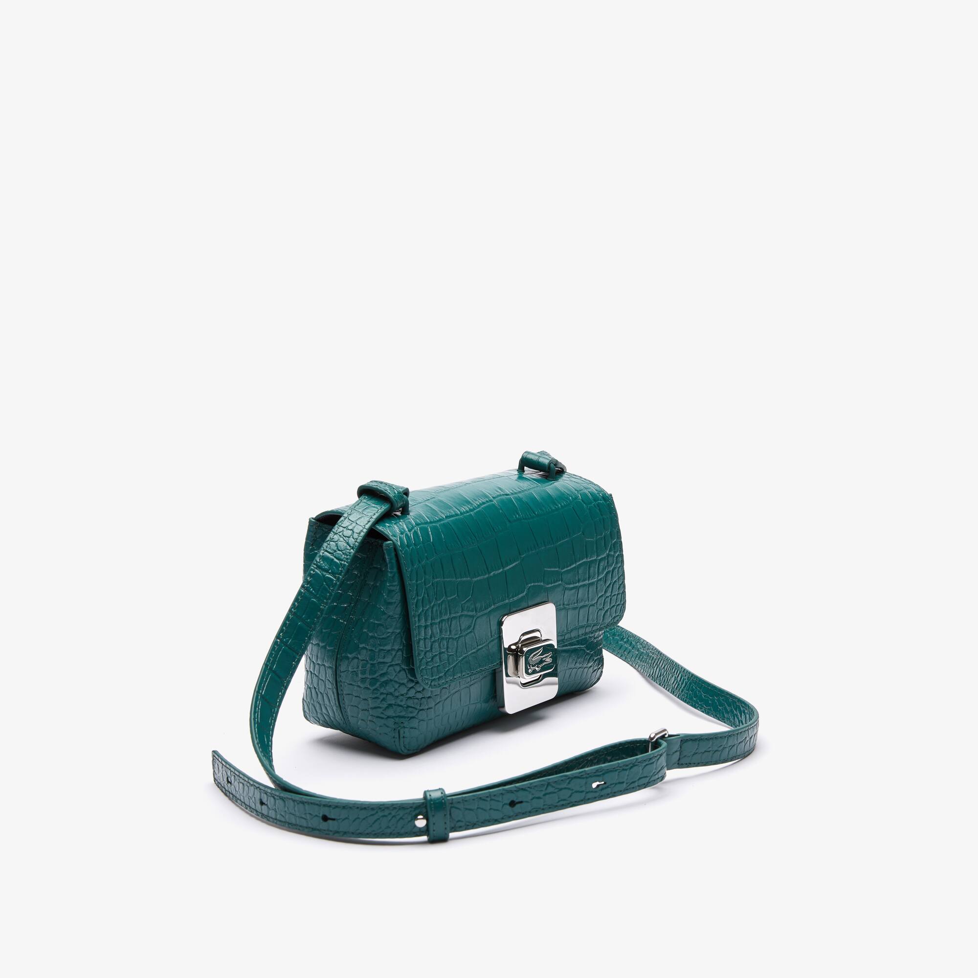 embossed leather satchel