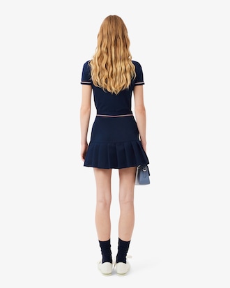 Short Pleated Wool Blend Skirt