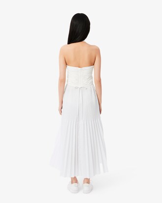 Pleated Sleeveless Polo Dress