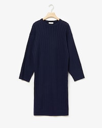 Women's Wool And Cashmere Blend Cable Knit Sweater Dress