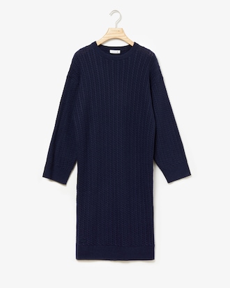 Women's Wool And Cashmere Blend Cable Knit Sweater Dress