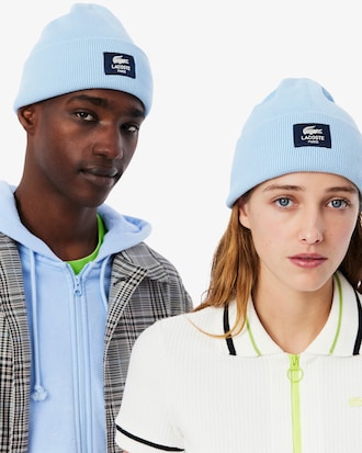Ribbed Cotton Badge Beanie