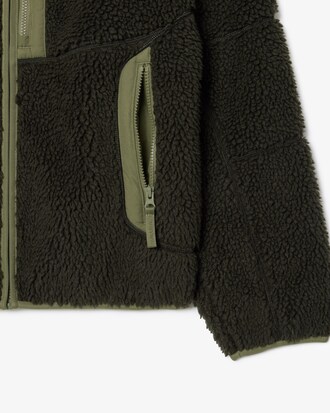 Colour-Block Fleece Zip-Up Jacket