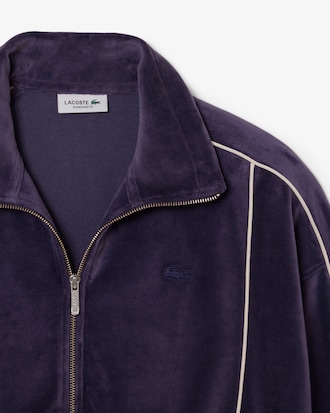 Oversized Zipped Velour Sweatshirt