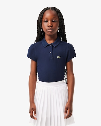 Scalloped Collar Mini Piqué Polo Shirt