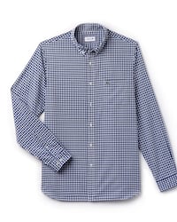 Men's Regular Fit Mini Check Cotton Poplin Shirt 
