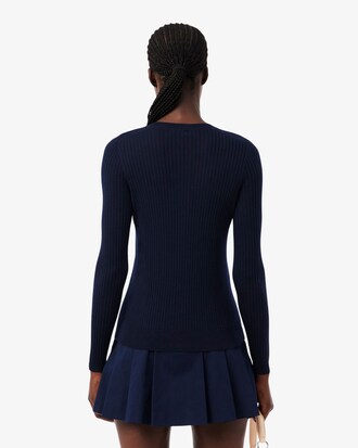 Rib Knit Merino Wool Cardigan