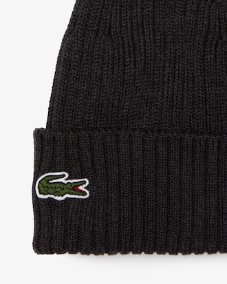 Rib Knit Brushed Wool Beanie