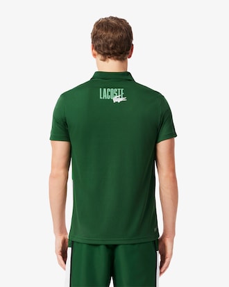 Colour-Block Printed Tennis Polo Shirt
