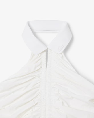 Pleated Sleeveless Polo Dress