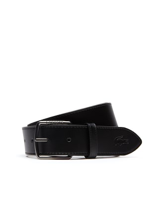 Men's Lacoste Engraved Tongue Buckle Leather Belt