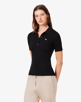 Slim Fit Pointelle Knit Polo Shirt