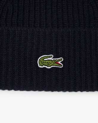 Rib Knit Carded Wool Beanie