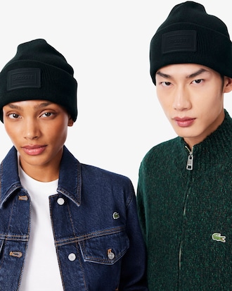 Wool Blend Badge Beanie