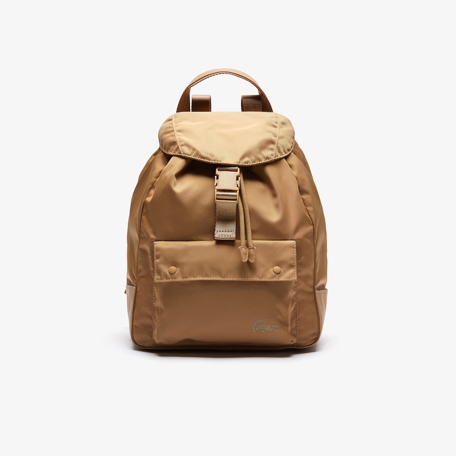 unisex back to l clip flap nylon backpack
