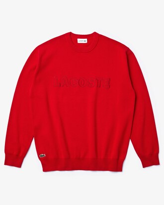 Men's Crew Neck Lacoste Signature Knit Sweater