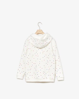 Girls' Coloured Polka Dot Fleece Hoodie