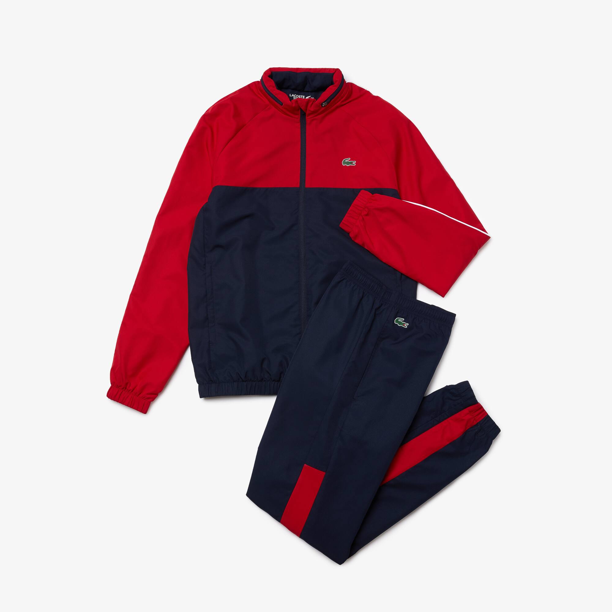 red lacoste tracksuit