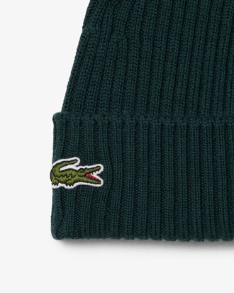 Rib Knit Brushed Wool Beanie