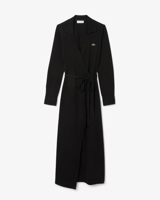Slim Fit Polo Collar Wrap Dress