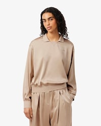 Relaxed Fit Satin Polo Shirt