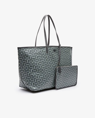 Women's Monogramme Large Coated Cotton Canvas Tote Bag