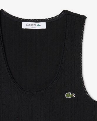 Slim Fit Pointelle Knit Cotton Tank Top