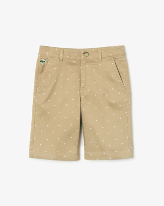 Boys' Print Stretch Gabardine Bermuda Shorts