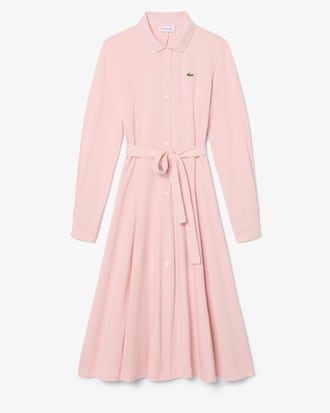 Polo Collar Belted Petit Piqu&eacute; Dress