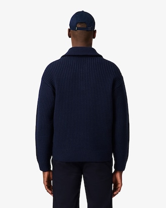High Neck Half Zipper Heavy Wool Sweater