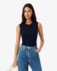 Merino Wool 3D Knit Sleeveless Sweater