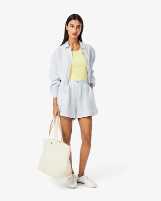 Loose Striped Linen Shorts