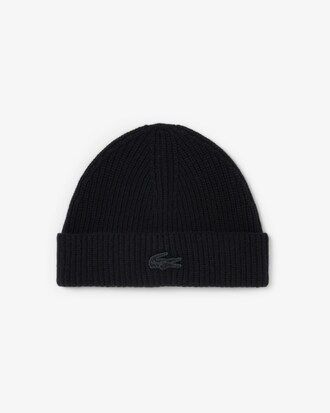 Metallic Crocodile Accent Merino Wool Beanie