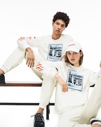 Unisex Lacoste LIVE Signature Print Cotton T-shirt