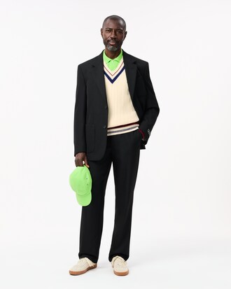 Tennis Style Carded Wool Sweater