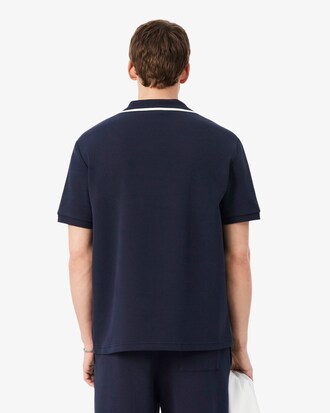 Loose Fit Embroidered Badge Piqu&eacute; Polo Shirt