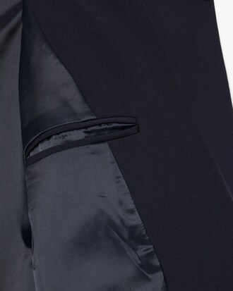 Embroidered Logo Slim Fit Wool Blazer