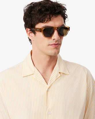 Relaxed Fit Striped Crocodile Shirt