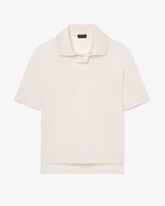 Runway Oversized Silk Piqu&eacute; Polo Shirt