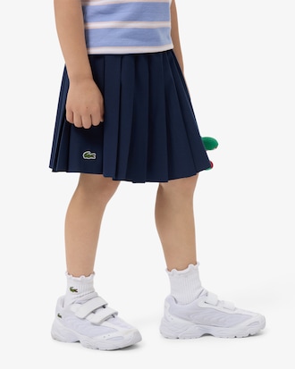 Oxford Cotton Pleated Skirt