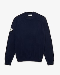 Men's Crew Neck Badge Wool And Alpaga Sweater
