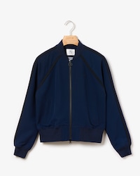 Women's Lacoste LIVE Contrast Overstitched Bands Zip Bomber