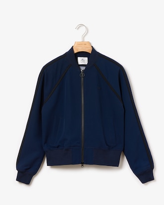 Women's Lacoste LIVE Contrast Overstitched Bands Zip Bomber