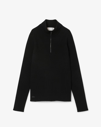 High Neck 3D Ribbed Knit Sweater
