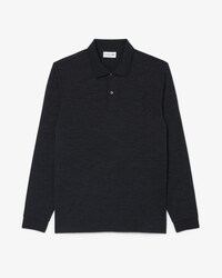 Regular Fit Long Sleeved Wool Polo Shirt