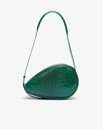 Runway Embossed Leather Hobo Racket Bag