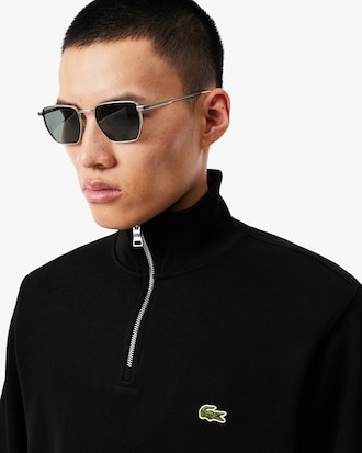 Zip-Up High Neck Interlock Sweatshirt
