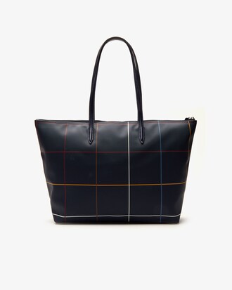 Women's L.12.12 Concept Coated Check Canvas Zip Tote Bag