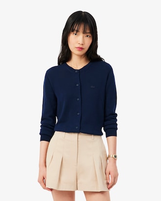 3D Rib Knit Cotton Cardigan